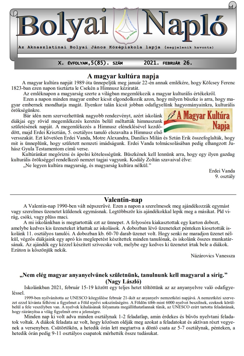 Bolyai Napl?? 2021-1 